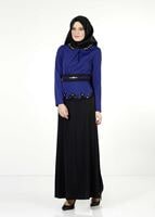 Tesettür giyim LACİVERT TAŞLI ETEKLİ TAKIM 3050 