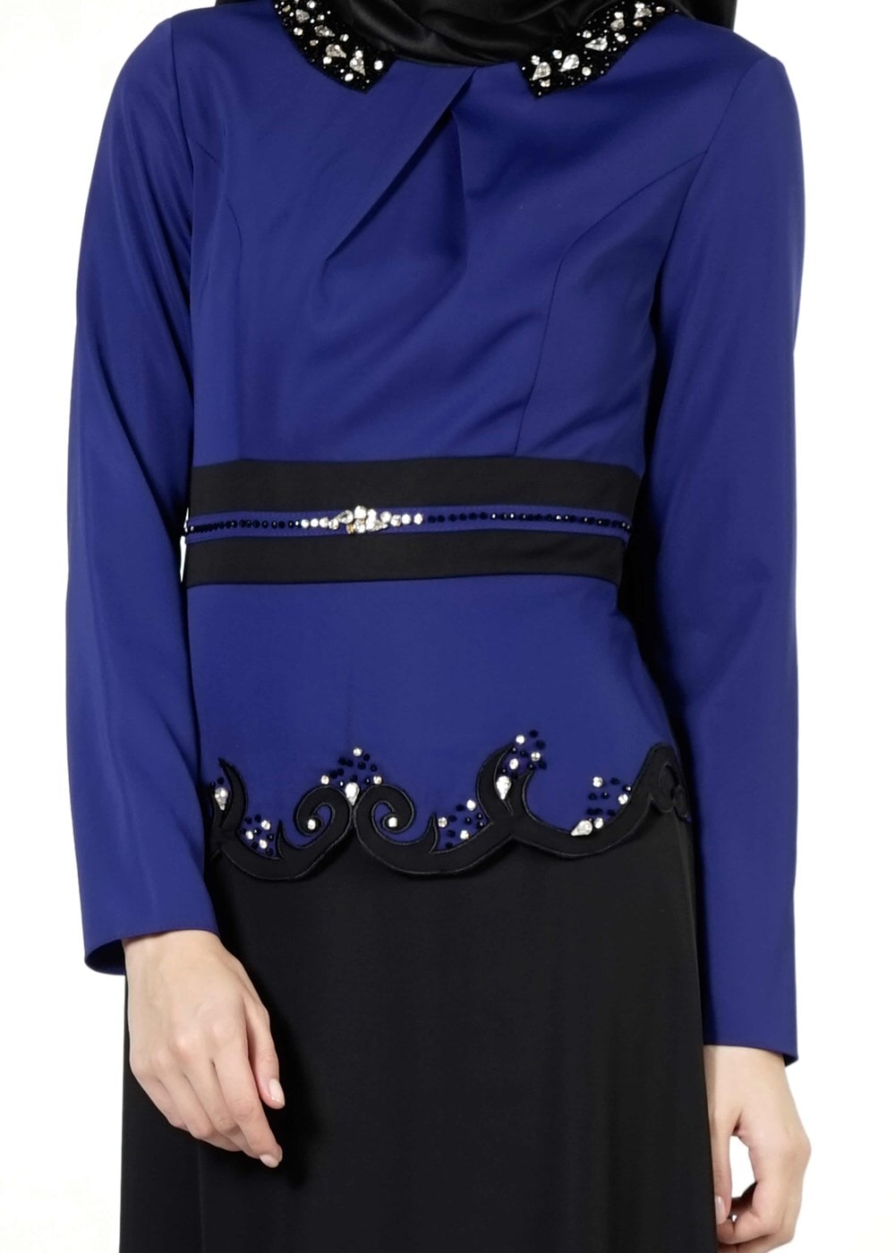 Tesettür giyim LACİVERT TAŞLI ETEKLİ TAKIM 3050 