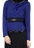 Tesettür giyim LACİVERT TAŞLI ETEKLİ TAKIM 3050 