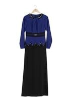 Tesettür giyim LACİVERT TAŞLI ETEKLİ TAKIM 3050 