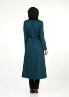 Tesettür giyim YEŞİL ASİMETRİK KESİM PANTOLON TAKIM 3934 