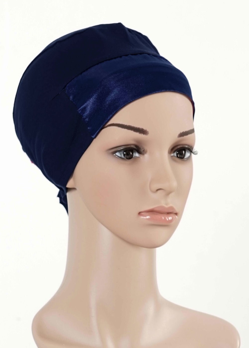 Vêtements hijab BLEU MARINE T 4050 Alvina Saten Bone