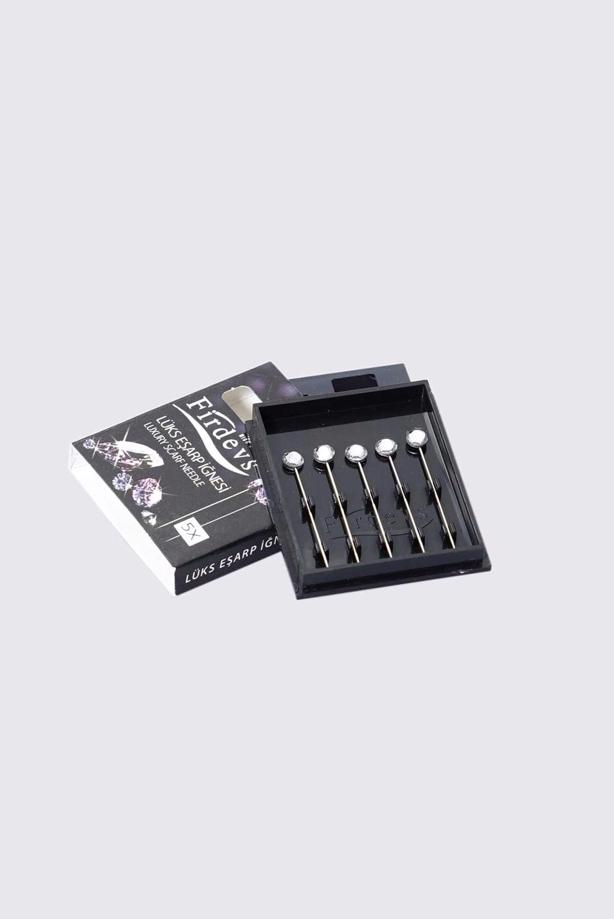 Vêtements hijab ARGENT T 7054 Firdevs 5′li İğne - TRENDTESETTÜR