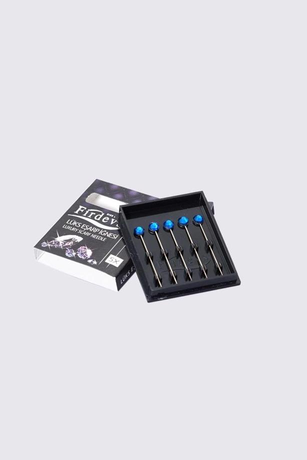 Vêtements hijab BLEU MARINE T 7054 Firdevs 5′li İğne - TRENDTESETTÜR