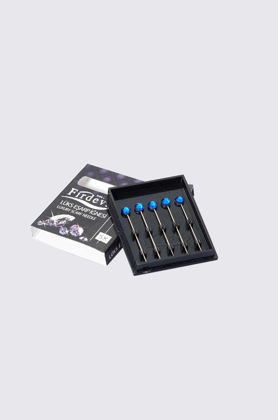 Vêtements hijab BLEU MARINE T 7054 Firdevs 5′li İğne