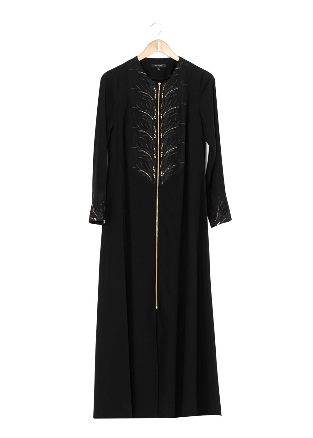 Tesettür giyim SİYAH PULLU PAYETLİ FERACE 8138 