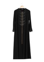 Tesettür giyim SİYAH PULLU PAYETLİ FERACE 8138 