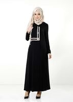 Tesettür giyim SİYAH KAPÜŞONLU FERACE 8142 