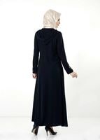 Tesettür giyim LACİVERT KAPÜŞONLU FERACE 8142 