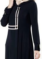 Tesettür giyim LACİVERT KAPÜŞONLU FERACE 8142 