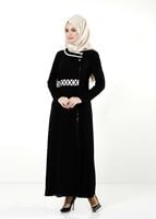Tesettür giyim SİYAH DESENLİ FERACE 8150 