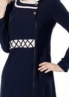 Tesettür giyim LACİVERT DESENLİ FERACE 8150 