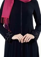 Tesettür giyim LACİVERT FERMUARLI TAŞLI FERACE 8157 