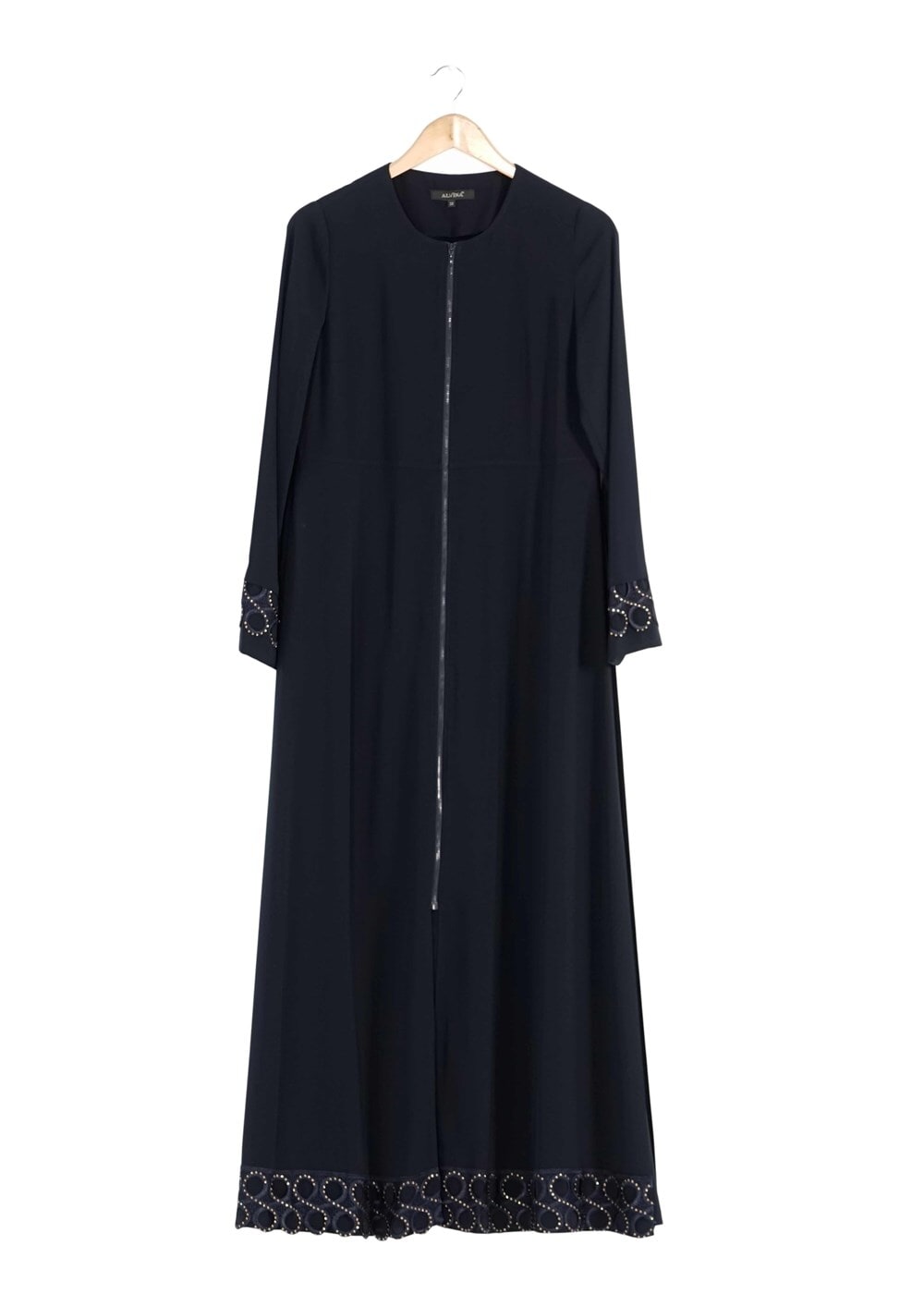 Tesettür giyim LACİVERT FERMUARLI TAŞLI FERACE 8157 