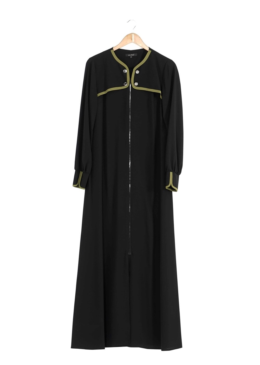 Tesettür giyim SİYAH FERMUARLI FERACE 8164 