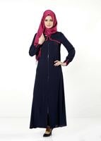 Tesettür giyim LACİVERT FERMUARLI FERACE 8164 