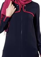 Tesettür giyim LACİVERT FERMUARLI FERACE 8164 