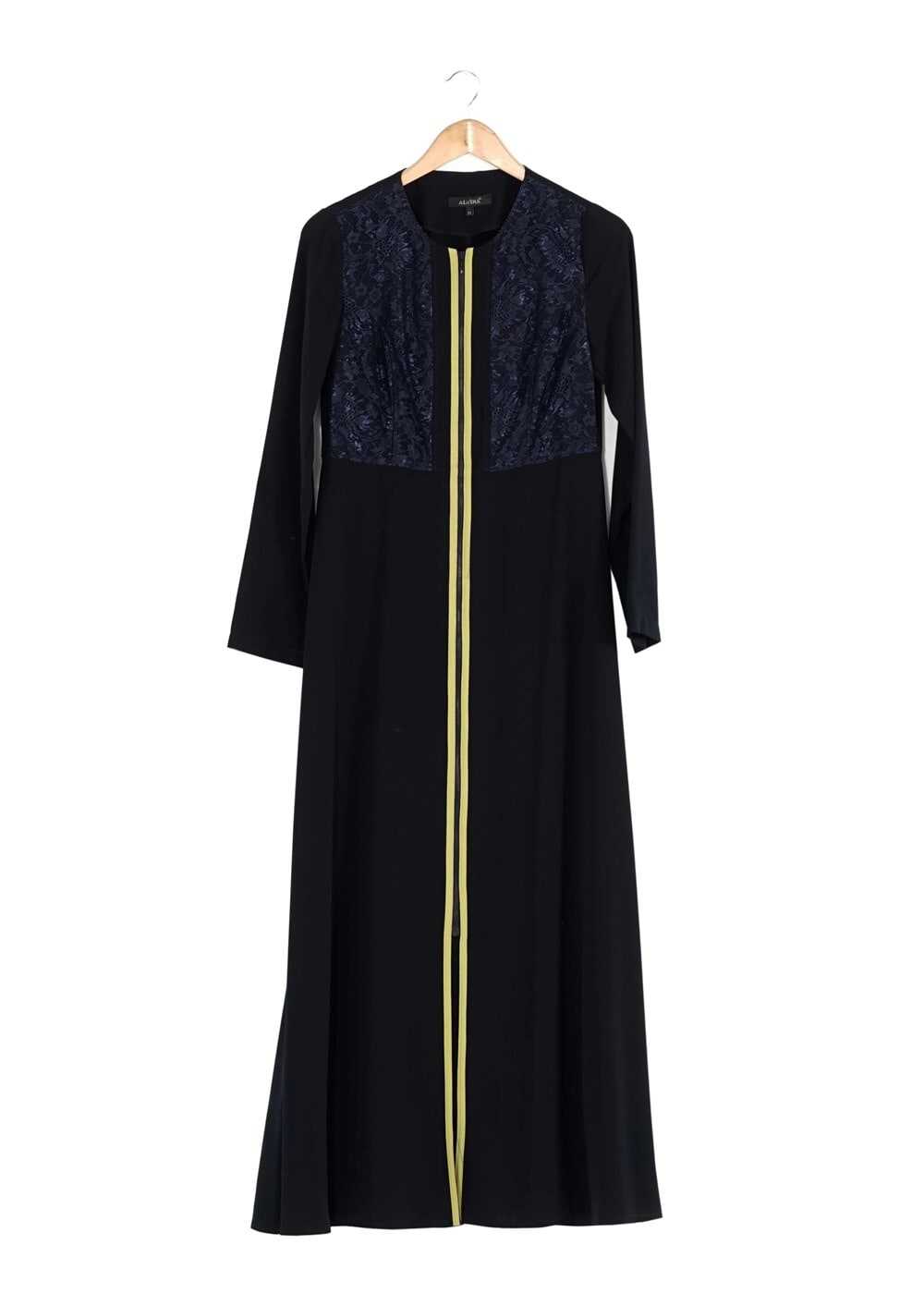 Tesettür giyim LACİVERT GÜPÜR DETAYLI FERMUARLI FERACE 8165 