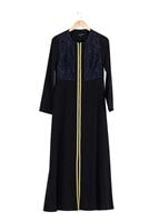 Tesettür giyim LACİVERT GÜPÜR DETAYLI FERMUARLI FERACE 8165 