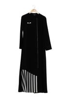 Tesettür giyim SİYAH ŞERİT DETAYLI FERACE 8168 