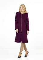 Tesettür giyim MÜRDÜM FERMUARLI GENİŞ KESİM KABAN 9297