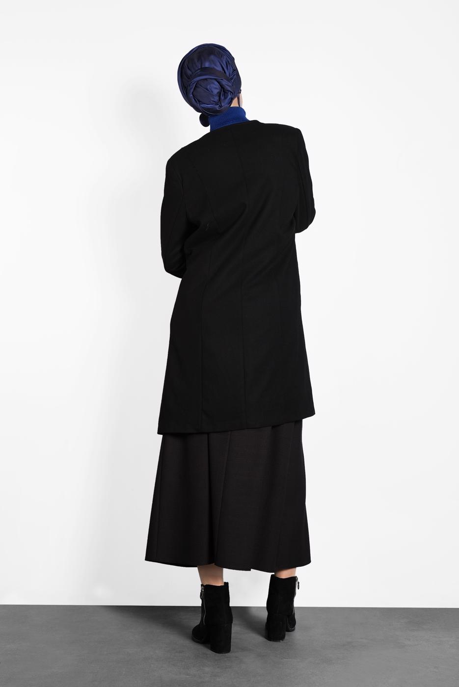 Hijab clothing BLACK ALVINA ZIPPED COAT 9318 