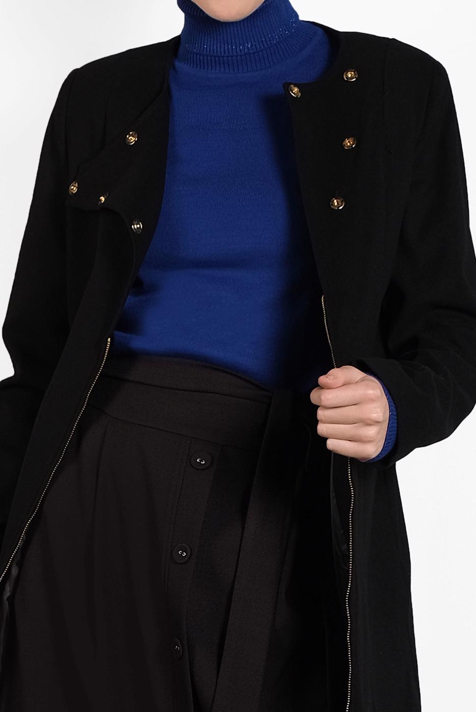 Hijab clothing BLACK ALVINA ZIPPED COAT 9318 