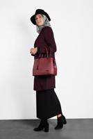 Tesettür giyim BORDO ALVİNA ÇITÇITLI FERMUARLI KABAN 9318 