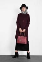 Tesettür giyim BORDO ALVİNA ÇITÇITLI FERMUARLI KABAN 9318 