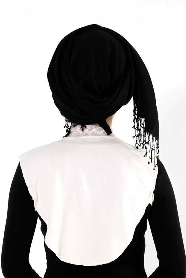 Vêtements hijab CRÈME BLOUSE COL LAÇÉ 30020 - TRENDTESETTÜR