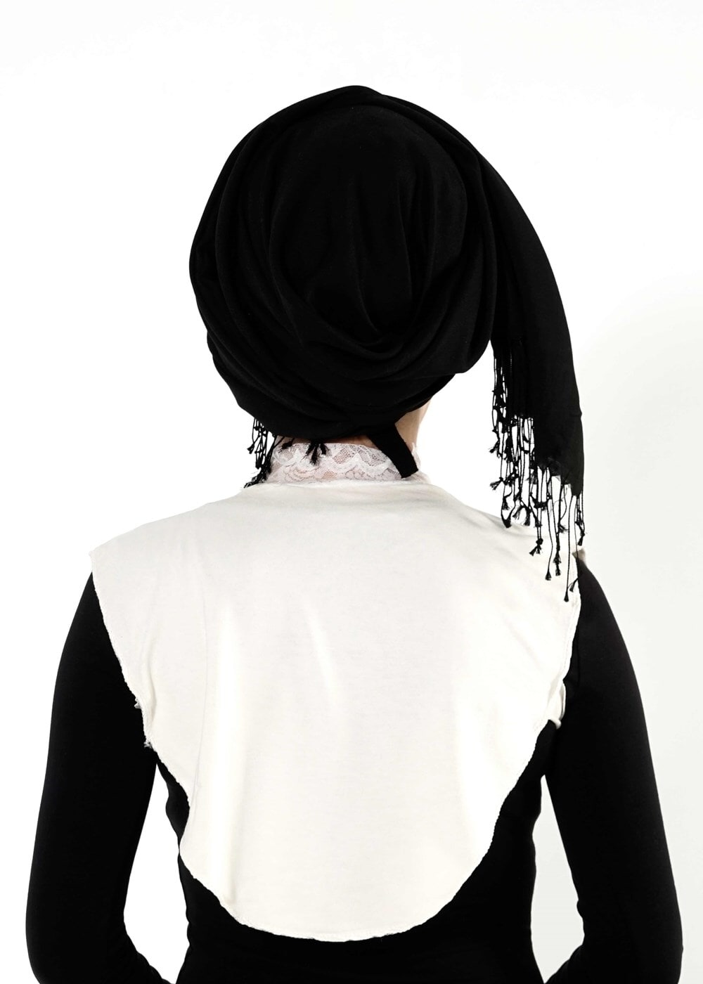 Vêtements hijab CRÈME BLOUSE COL LAÇÉ 30020