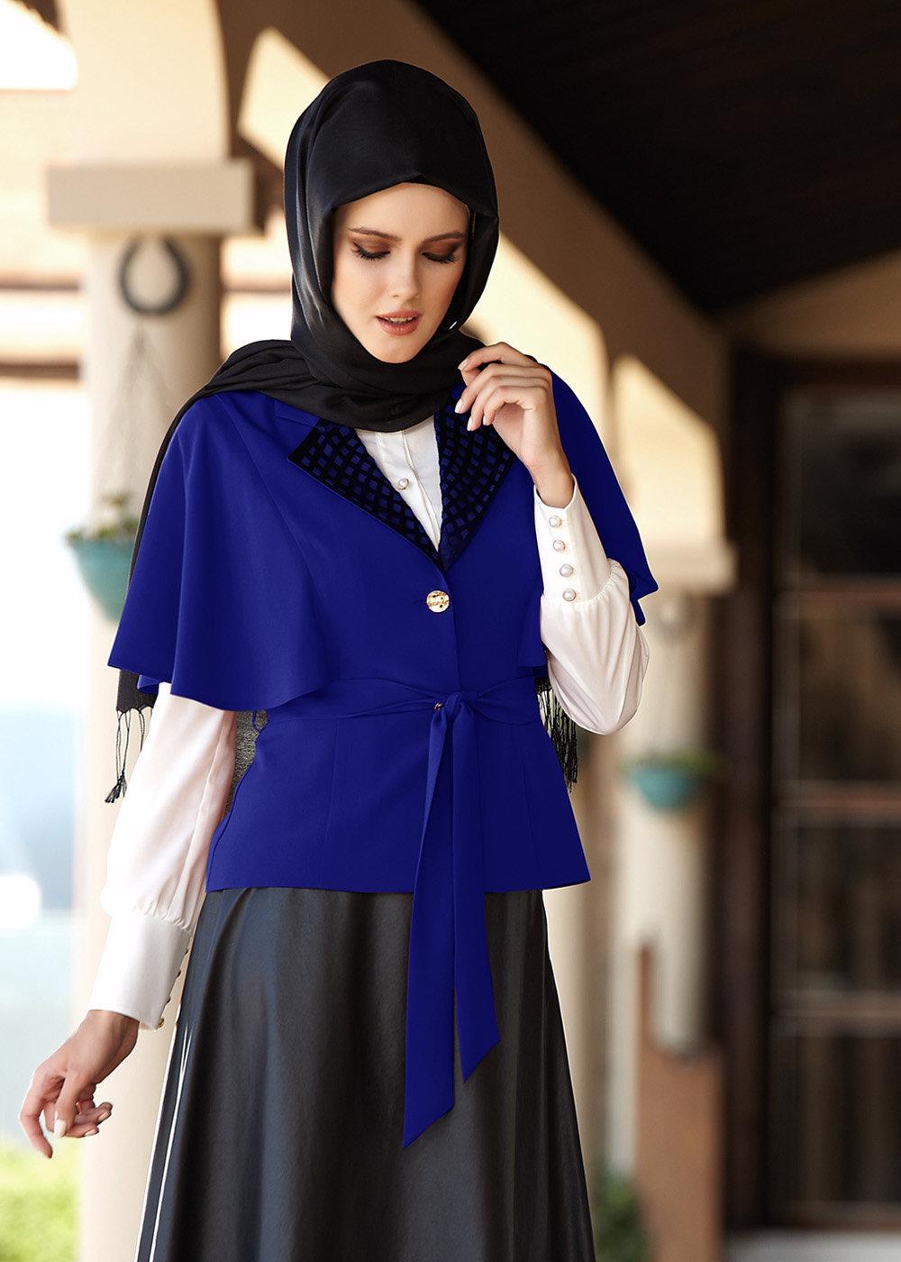 Hijab clothing NAVY BLUE SKIRT SUIT IN 3 PIECES 3045E 