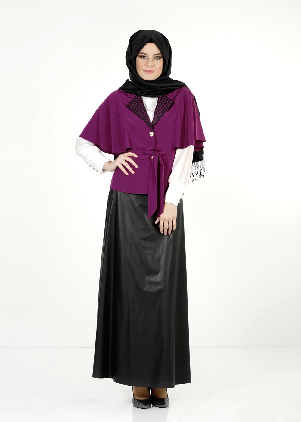 Hijab clothing PURPLE SKIRT SUIT IN 3 PIECES 3045E 