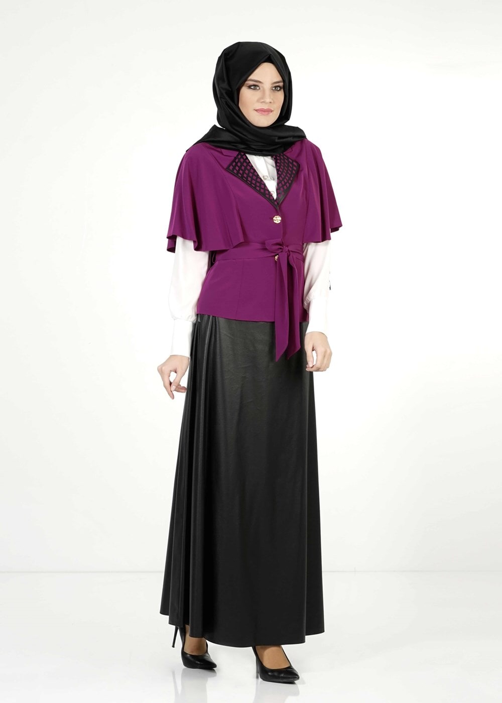 Hijab clothing PURPLE SKIRT SUIT IN 3 PIECES 3045E 
