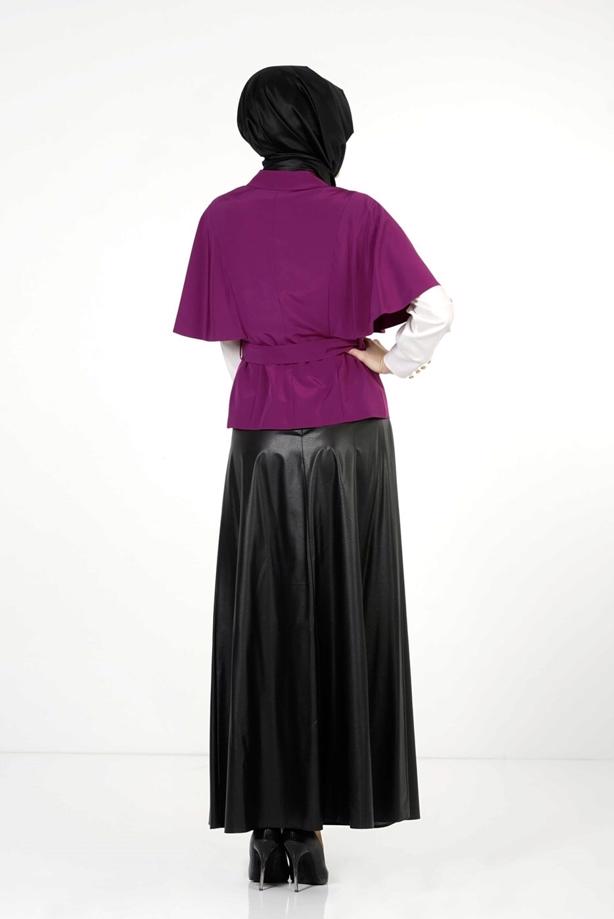 Tesettür giyim MOR 3045E 3&prime;LÜ ETEKLİ TAKIM - TRENDTESETTÜR