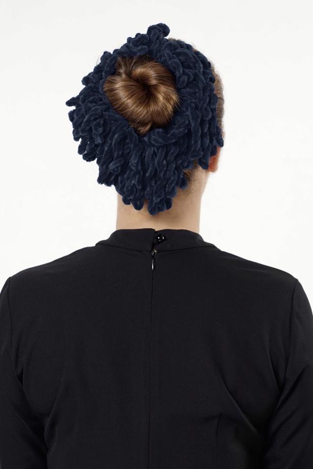 Hijab clothing NAVY BLUE T 31012 Topuz Tokası - TRENDTESETTÜR