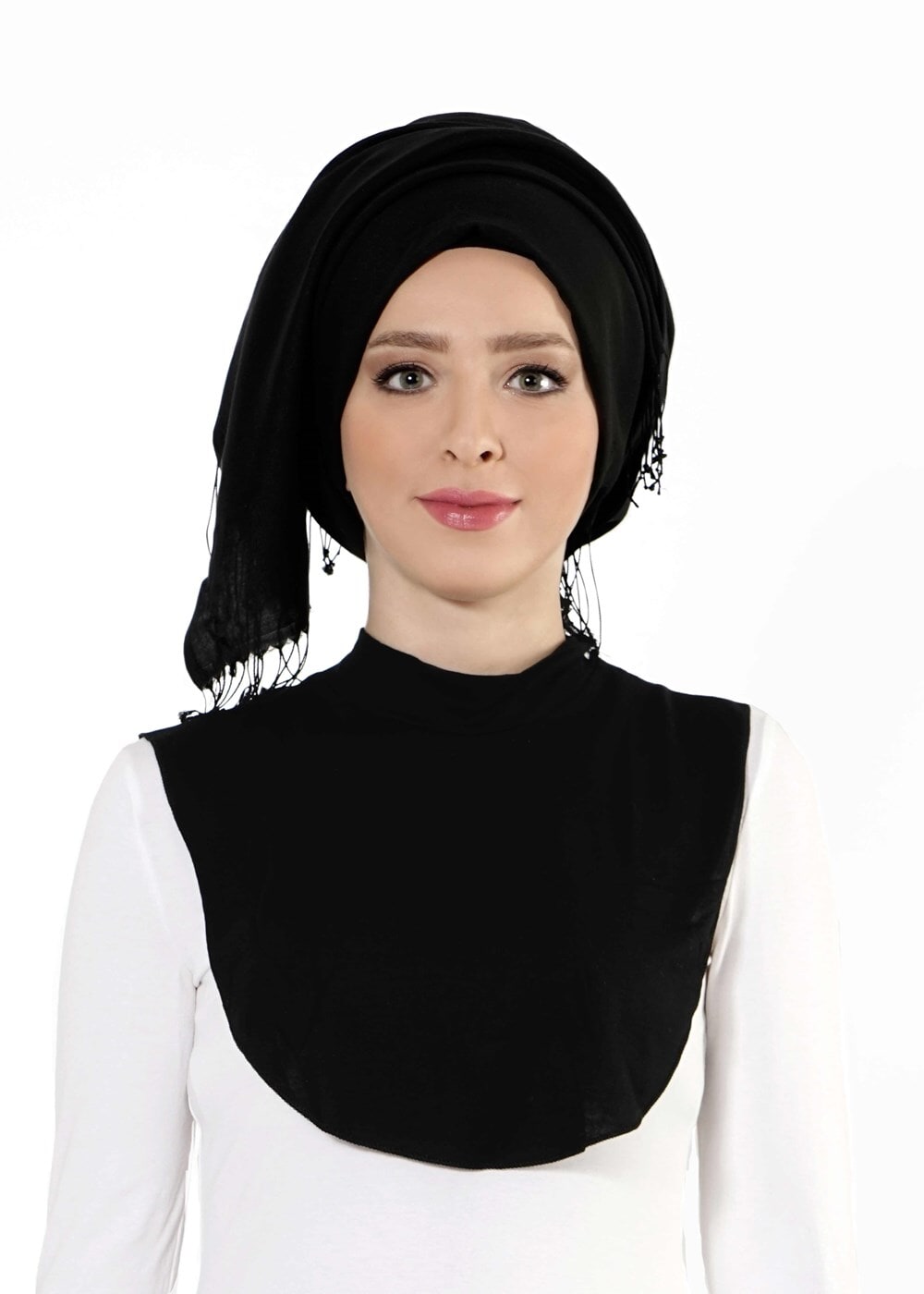Vêtements hijab NOIR BLOUSE COL 35021