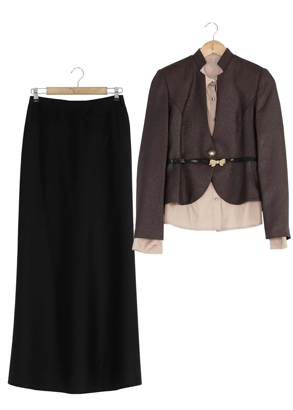 Tesettür giyim KAHVE 3947E ETEKLİ TAKIM