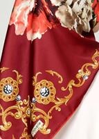 Tesettür giyim BORDO T 27612  Çicek Desenli Esarp