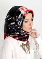 Tesettür giyim SİYAH T 27614 Kristal Esarp