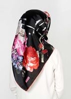 Tesettür giyim SİYAH T 27614 Kristal Esarp