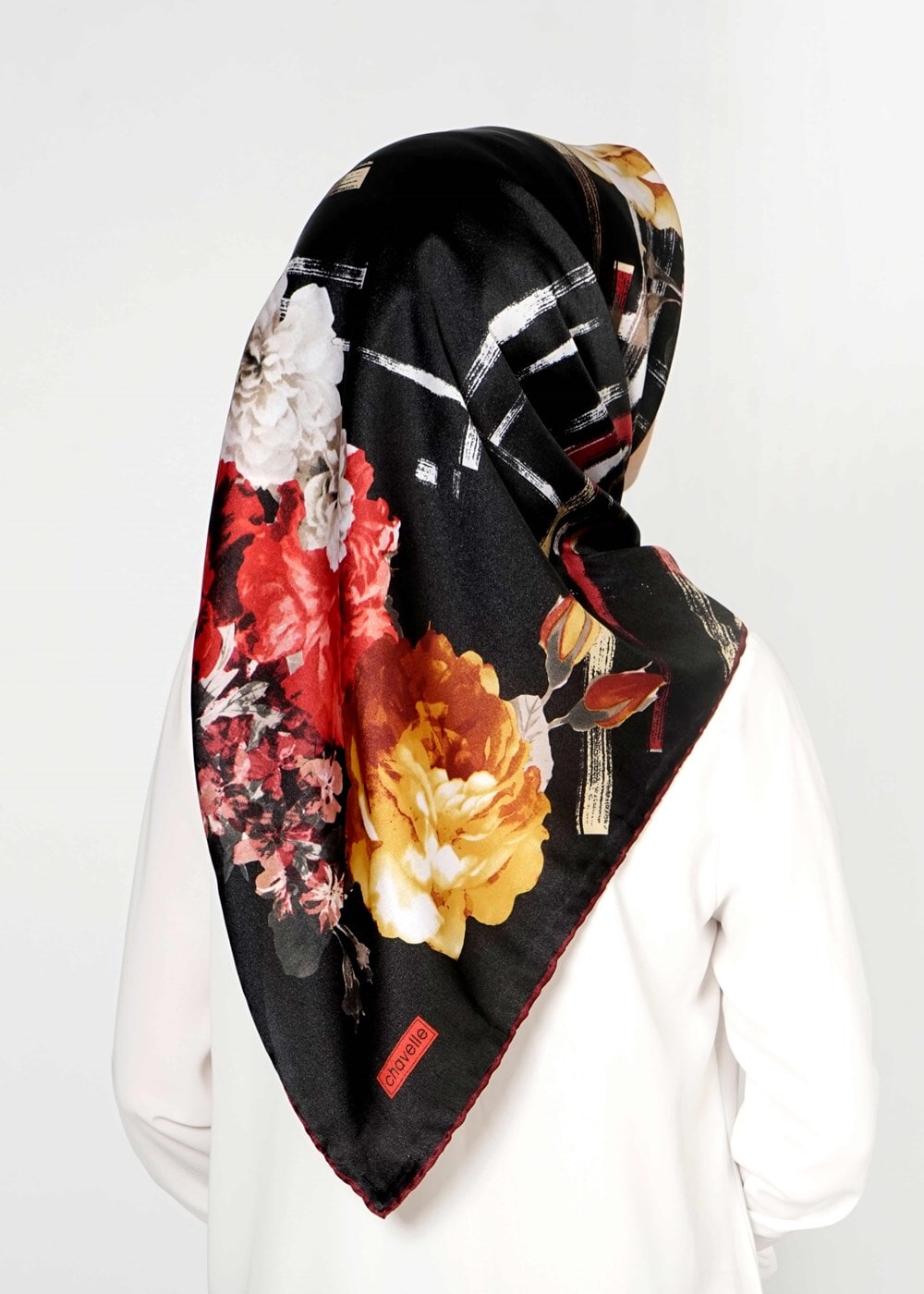 Tesettür giyim SİYAH T 27614 Kristal Esarp