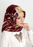 Tesettür giyim BORDO T 27614 Kristal Esarp