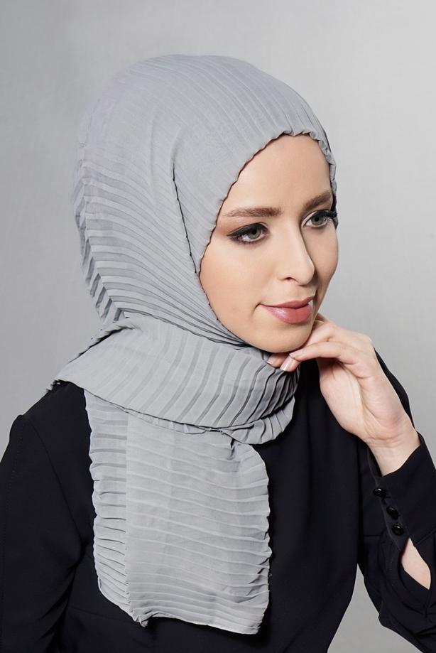 Tesettür giyim GRİ T 58094 Viskon Şal - TRENDTESETTÜR