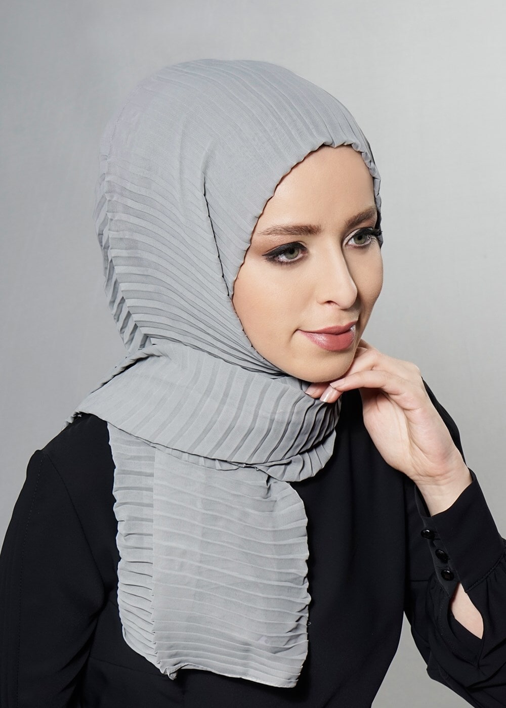 Vêtements hijab GRIS T 58094 Viskon Şal