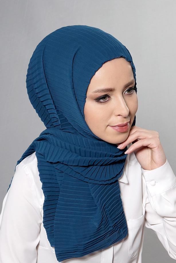 Vêtements hijab BLEU T 58094 Viskon Şal - TRENDTESETTÜR