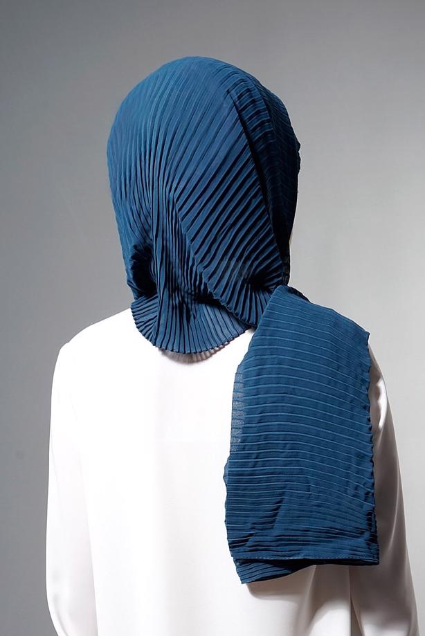 Vêtements hijab BLEU T 58094 Viskon Şal - TRENDTESETTÜR