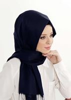 Hijab clothing NAVY BLUE T 28006 Jakarlı Şal