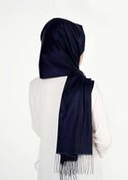 Hijab clothing NAVY BLUE T 28006 Jakarlı Şal