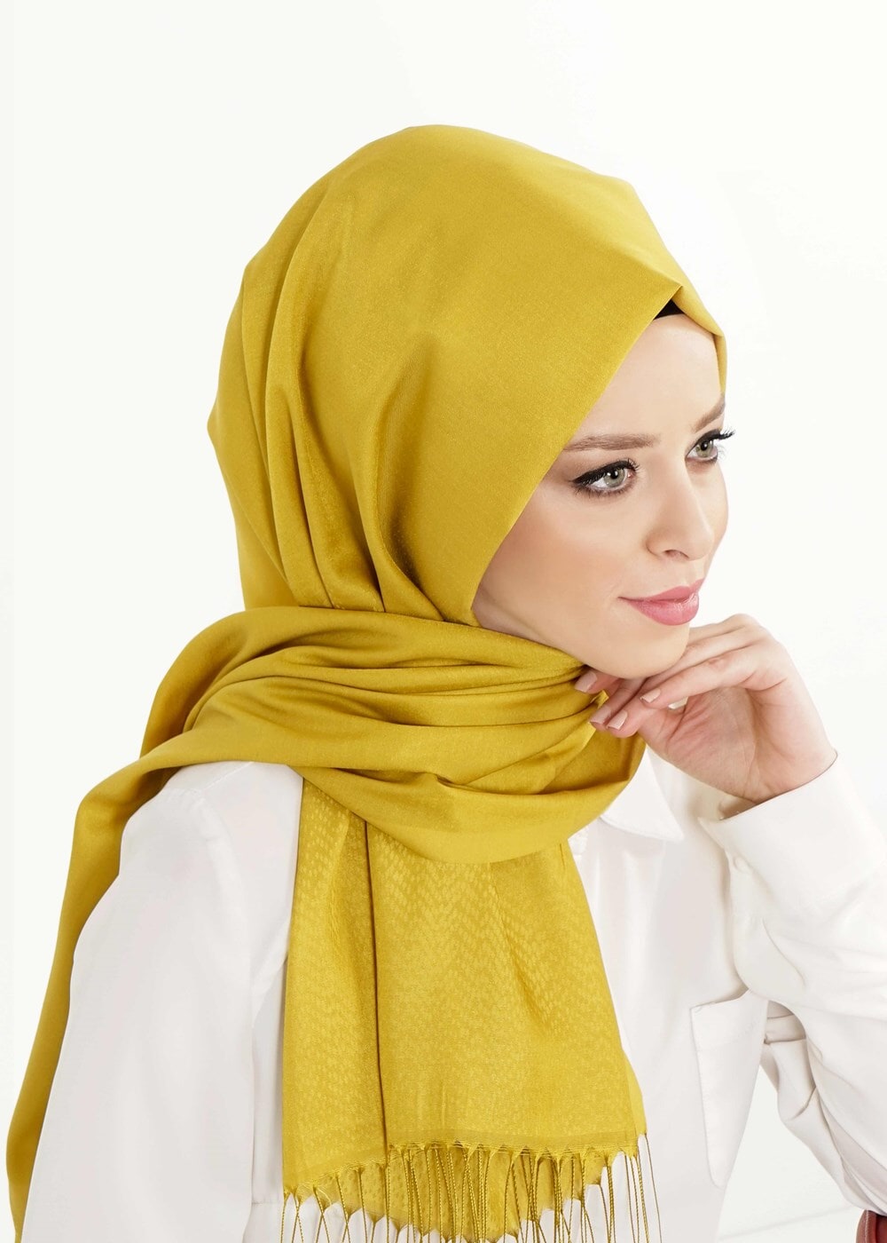 Vêtements hijab VERT T 28006 Jakarlı Şal